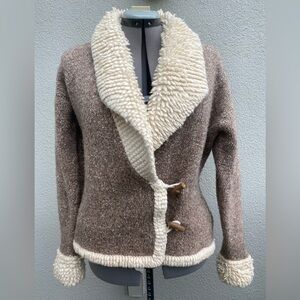 Wool Hand Knit Women’s Sweater Cardigan Jacket size medium